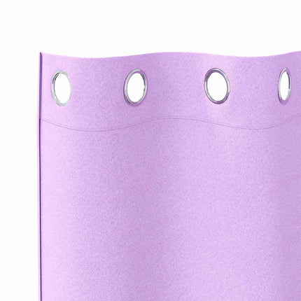 Mörkläggningsgardiner med Ringar 2 pcs Lila 260 x 140 cm