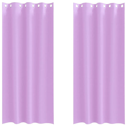 Mörkläggningsgardiner med Ringar 2 pcs Lila 260 x 140 cm