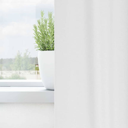 Mörkläggningsgardiner med Ringar 2 pcs Ren Vit 225 x 140 cm