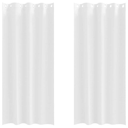 Mörkläggningsgardiner med Ringar 2 pcs Ren Vit 260 x 140 cm