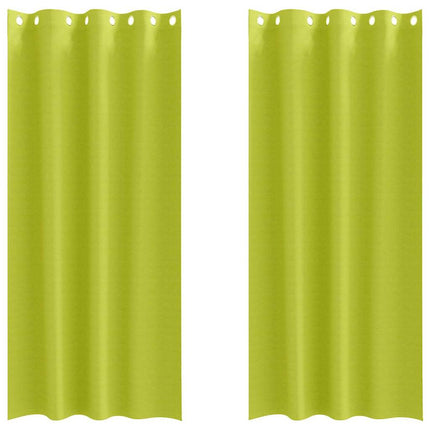 Mörkläggningsgardiner med Ringar 2 pcs Grön 225 x 140 cm