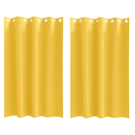 Mörkläggningsgardiner med Ringar 2 pcs Senapsgul 175 x 140 cm