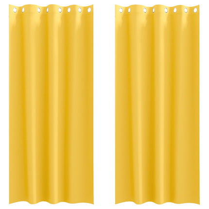 Mörkläggningsgardiner med Ringar 2 pcs Senapsgul 245 x 140 cm