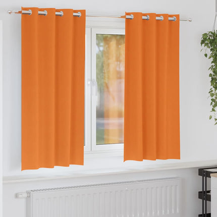 Mörkläggningsgardiner med Ringar 2 pcs Klart Orange