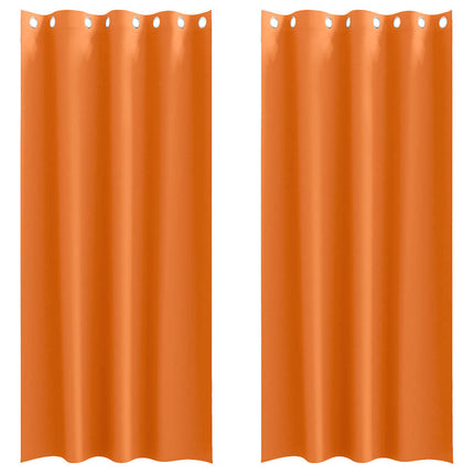 Mörkläggningsgardiner med Ringar 2 pcs Klart Orange
