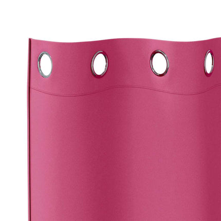 Mörkläggningsgardiner med Ringar 2 pcs Klart Pink 175 x 140 cm