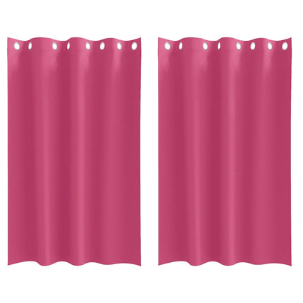 Mörkläggningsgardiner med Ringar 2 pcs Klart Pink 175 x 140 cm