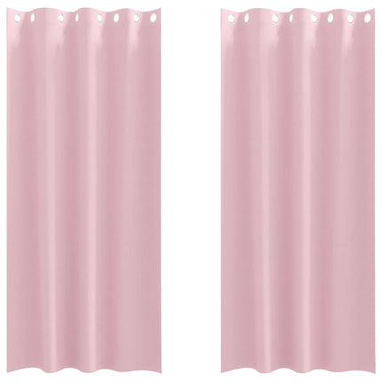 Mörkläggningsgardiner med Ringar 2 pcs Babyrosa 225 x 140 cm