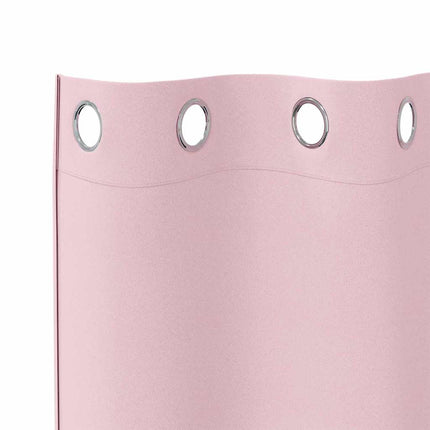 Mörkläggningsgardiner med Ringar 2 pcs Babyrosa 260 x 140 cm
