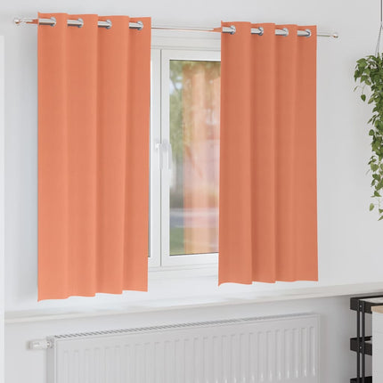 Mörkläggningsgardiner med Ringar 2 pcs Terracotta 175 x 140 cm