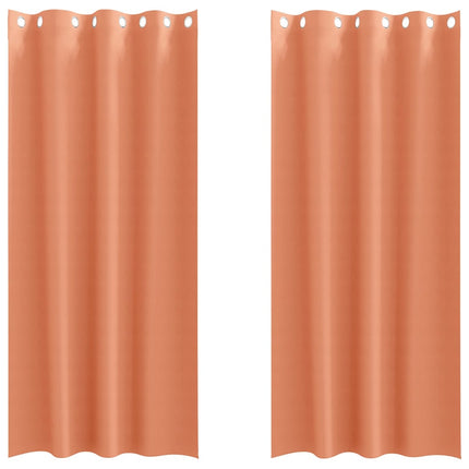 Mörkläggningsgardiner med Ringar 2 pcs Terracotta 225 x 140 cm