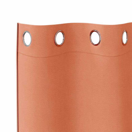 Mörkläggningsgardiner med Ringar 2 pcs Terracotta 260 x 140 cm
