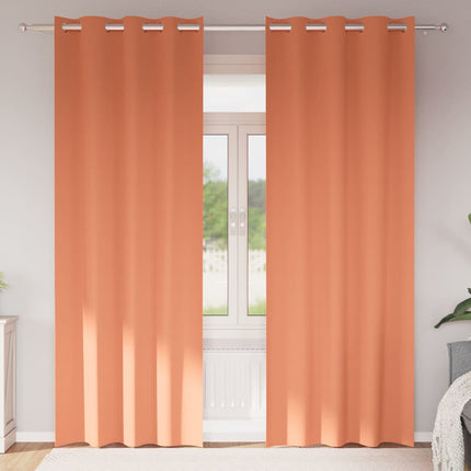 Mörkläggningsgardiner med Ringar 2 pcs Terracotta 260 x 140 cm