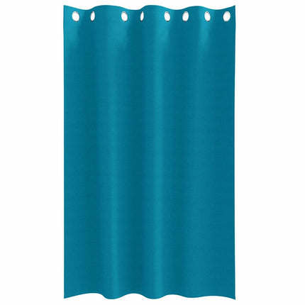 Mörkläggningsgardiner med Ringar 2 st Turkos 175 x 140 cm