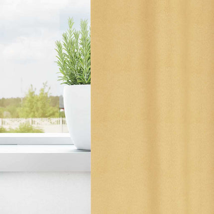 Mörkläggningsgardiner med Ringar 2 pcs Beige 245 x 140 cm
