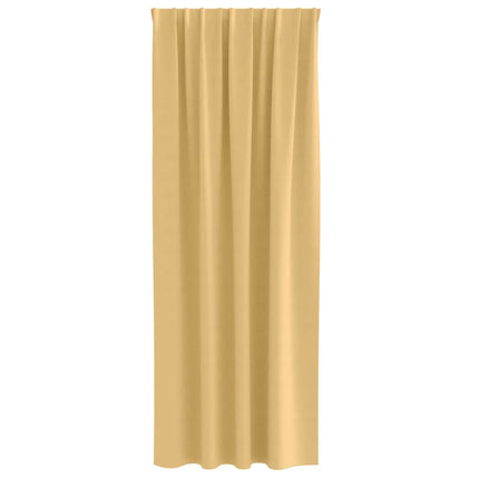 Mörkläggningsgardiner med Ringar 2 pcs Beige 245 x 140 cm