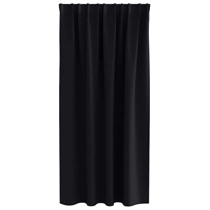 Mörkläggningsgardiner med Ringar 2 pcs Svart 175 x 140 cm