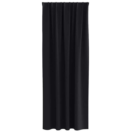 Mörkläggningsgardiner med Ringar 2 pcs Svart 260 x 140 cm