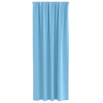 Mörkläggningsgardiner med Ringar 2 pcs Ljusblå 260 x 140 cm