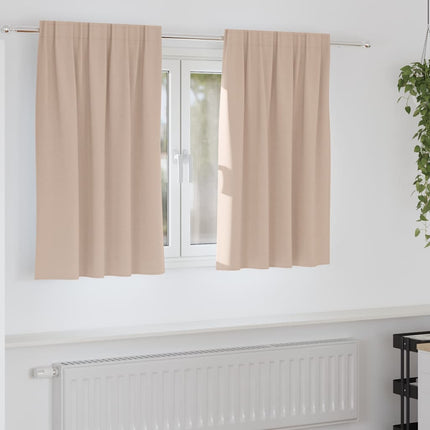 Mörkläggningsgardiner med Ringar 2 pcs Taupe 140 x 140 cm