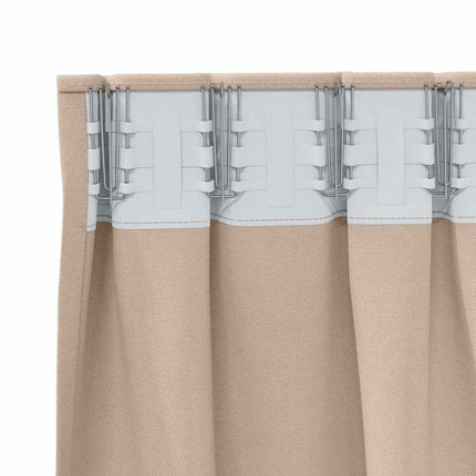 Mörkläggningsgardiner med Ringar 2 pcs Taupe 175 x 140 cm