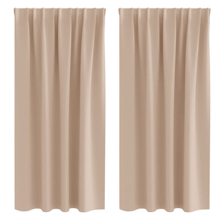 Mörkläggningsgardiner med Ringar 2 pcs Taupe 175 x 140 cm
