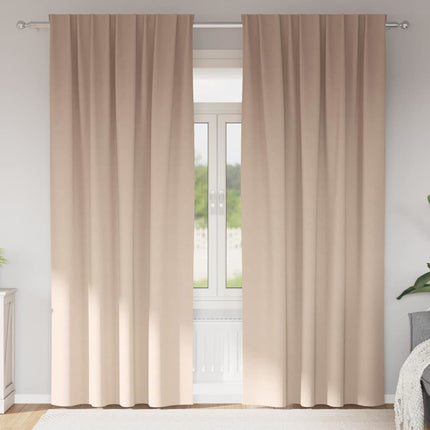 Mörkläggningsgardiner med Ringar 2 pcs Taupe 225 x 140 cm