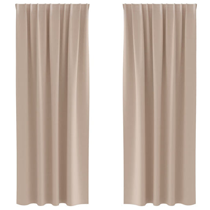 Mörkläggningsgardiner med Ringar 2 pcs Taupe 245 x 140 cm
