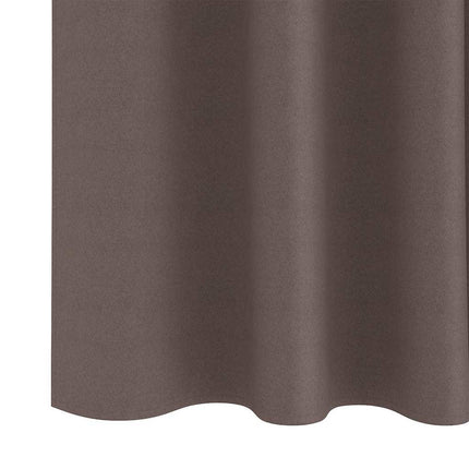 Mörkläggningsgardiner med Ringar 2 pcs Mörkbrun 245 x 140 cm