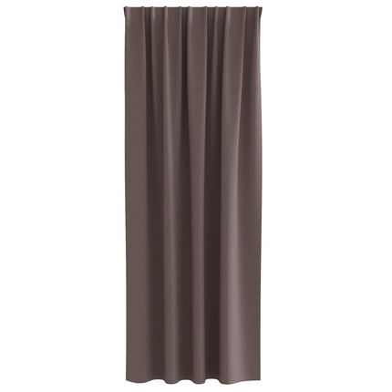 Mörkläggningsgardiner med Ringar 2 pcs Mörkbrun 260 x 140 cm