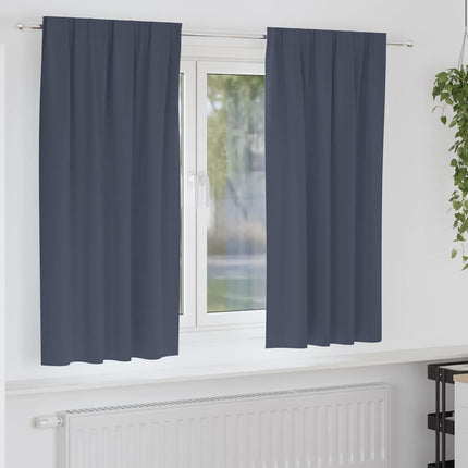 Mörkläggningsgardiner med Ringar 2 pcs Antracit 175 x 140 cm