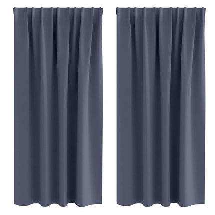 Mörkläggningsgardiner med Ringar 2 st Antracit 175 x 140 cm