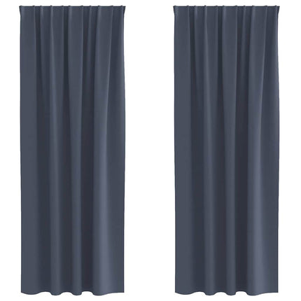 Mörkläggningsgardiner med Ringar 2 pcs Antracit 225 x 140 cm
