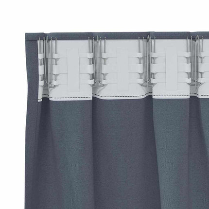 Mörkläggningsgardiner med Ringar 2 pcs Antracit 245 x 140 cm