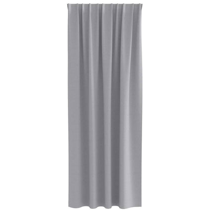 Mörkläggningsgardiner med Ringar 2 pcs Ljusgrå 245 x 140 cm