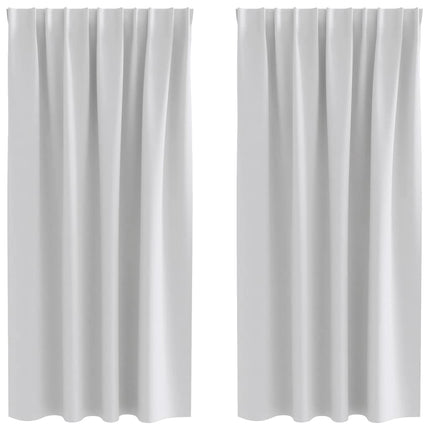 Mörkläggningsgardiner med Ringar 2 st Ljusgrå 175 x 140 cm