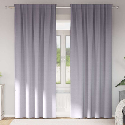 Mörkläggningsgardiner med Ringar 2 pcs Metallgrå 260 x 140 cm