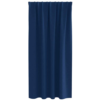 Mörkläggningsgardiner med Ringar 2 pcs Mörkblå 175 x 140 cm