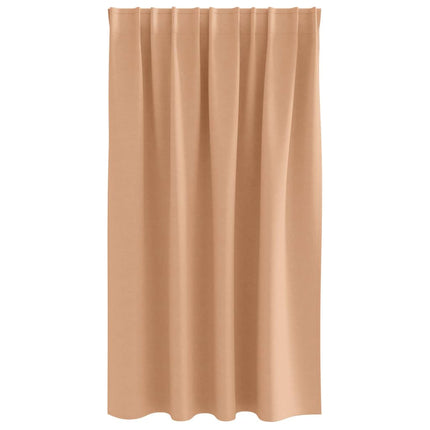 Mörkläggningsgardiner med Ringar 2 pcs Ljusbrun 140 x 140 cm