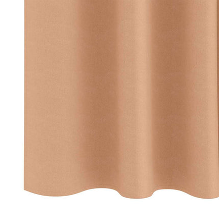 Mörkläggningsgardiner med Ringar 2 pcs Ljusbrun 225 x 140 cm