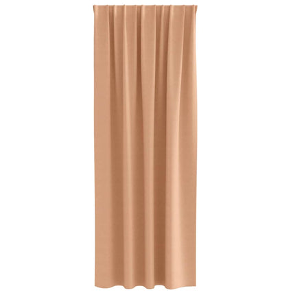 Mörkläggningsgardiner med Ringar 2 pcs Ljusbrun 260 x 140 cm