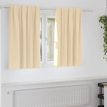 Mörkläggningsgardiner med Ringar 2 st Kräm 140 x 140 cm