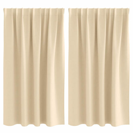 Mörkläggningsgardiner med Ringar 2 pcs Kräm 140 x 140 cm