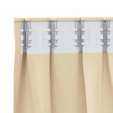 Mörkläggningsgardiner med Ringar 2 pcs Kräm 175 x 140 cm