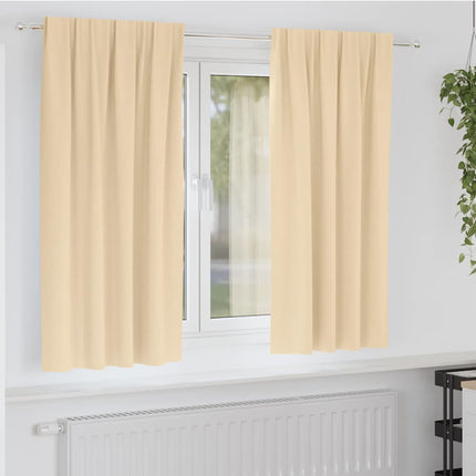 Mörkläggningsgardiner med Ringar 2 pcs Kräm 175 x 140 cm