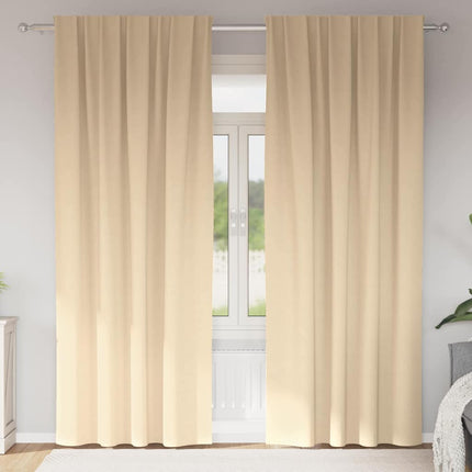 Mörkläggningsgardiner med Ringar 2 pcs Kräm 260 x 140 cm