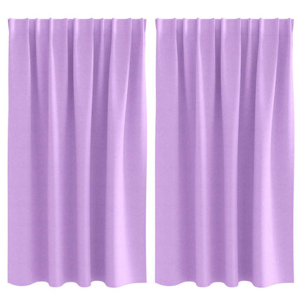 Mörkläggningsgardiner med Ringar 2 pcs Lila 140 x 140 cm