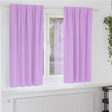 Mörkläggningsgardiner med Ringar 2 pcs Lila 175 x 140 cm
