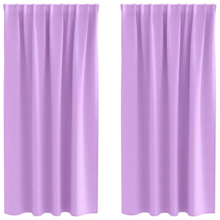 Mörkläggningsgardiner med Ringar 2 pcs Lila 175 x 140 cm