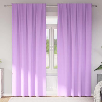 Mörkläggningsgardiner med Ringar 2 pcs Lila 245 x 140 cm
